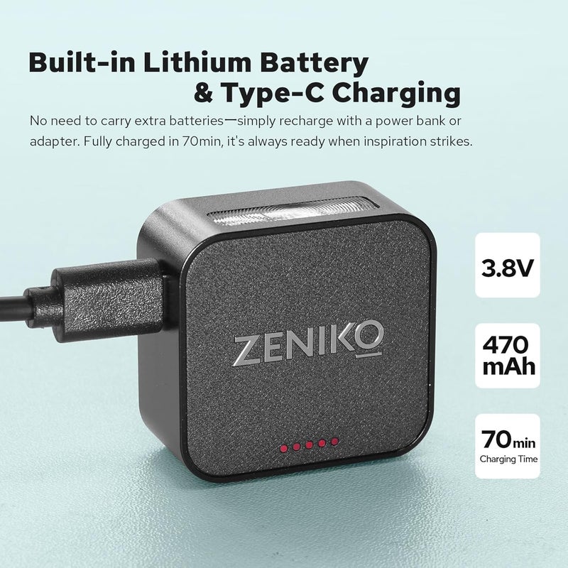 ZENIKO ZF08 Aluminum Mini Flash Speedlite, 440 Full-Power On Camera Flash,CCT 6500K±200K Small Camera Flash for Canon/Fuji/Sony zv1/Sony zve10/Nikon/Panasonic Olympus Pentax/3s Recycle(Black) - Image 4